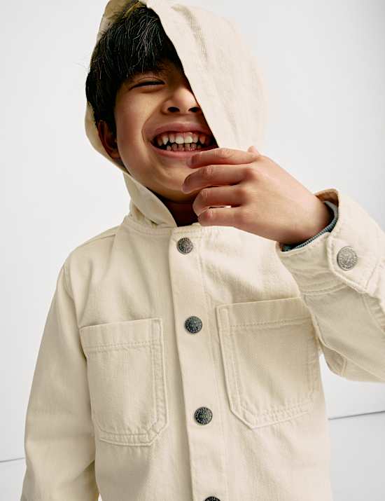 Denim Hooded Shacket (2-8 Yrs)