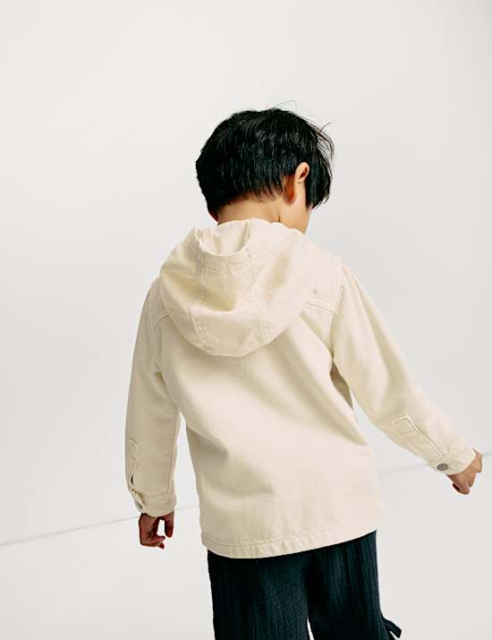 Denim Hooded Shacket (2-8 Yrs)