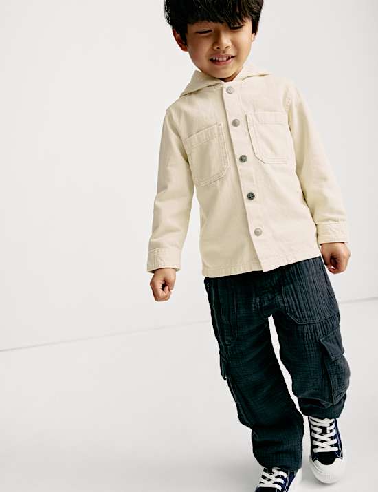 Denim Hooded Shacket (2-8 Yrs)