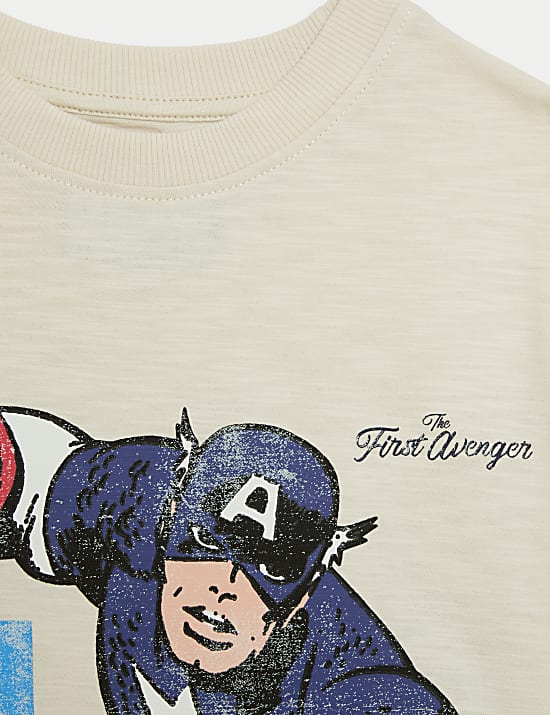Pure Cotton Captain American T-Shirt (2-8 Yrs)