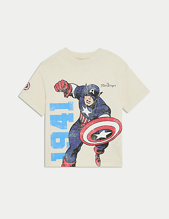 Pure Cotton Captain American T-Shirt (2-8 Yrs)