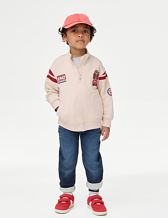 Cotton Rich Cars™ Half Zip Sweatshirt (2-8 Yrs)