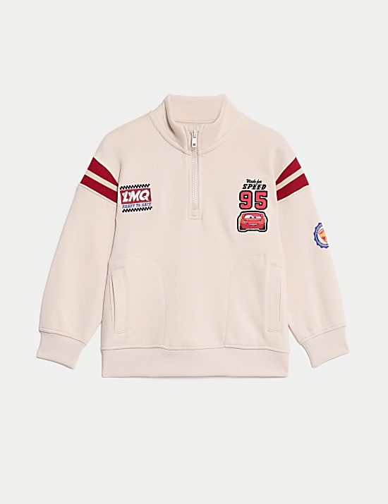 Cotton Rich Cars™ Half Zip Sweatshirt (2-8 Yrs)