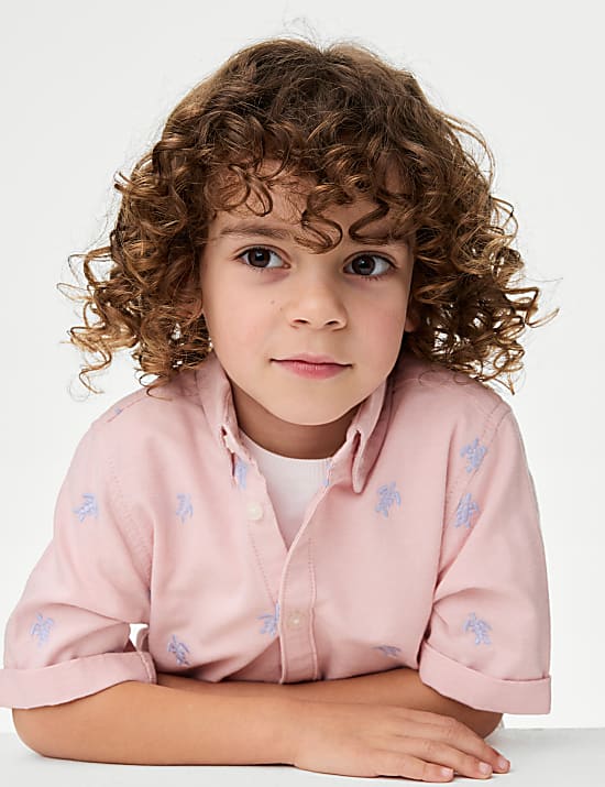 Pure Cotton Turtle Embroidered Oxford Shirt (1-8 Yrs)