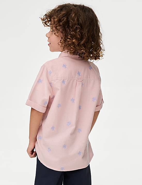 Kemeja Oxford Katun Murni dengan Bordir Kura-Kura (1-8 Tahun)