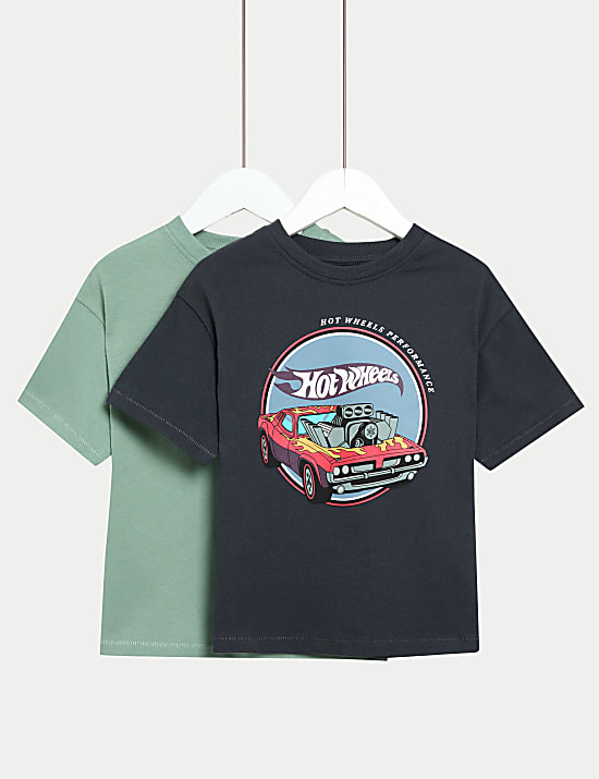 2pk Pure Cotton Hot Wheels&trade; T-Shirts (2-8 Yrs)