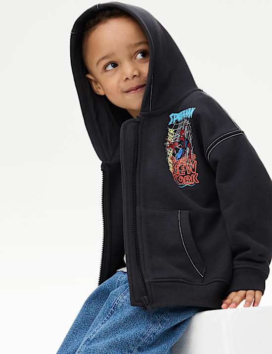 Cotton Rich Spider-Man™ Zip Hoodie (2-8 Yrs)