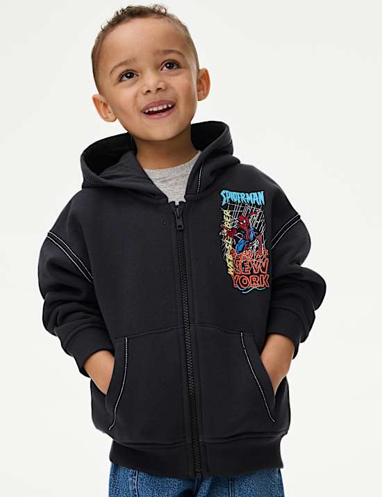 Cotton Rich Spider-Man™ Zip Hoodie (2-8 Yrs)