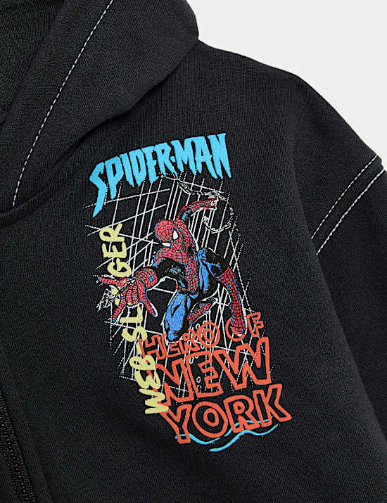 Cotton Rich Spider-Man™ Zip Hoodie (2-8 Yrs)