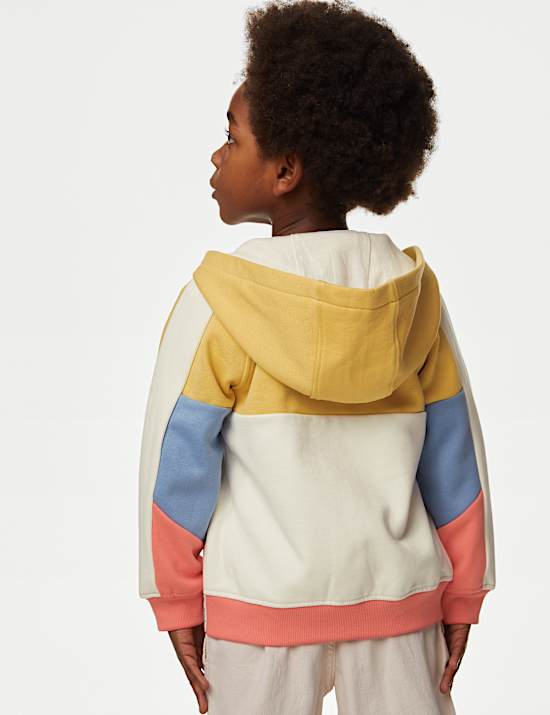 Cotton Rich Colour Block Hoodie (2-8 Yrs)