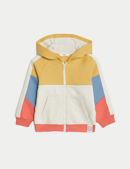Cotton Rich Colour Block Hoodie (2-8 Yrs)