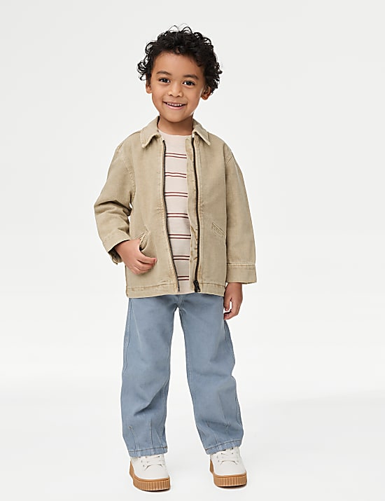 Pure Cotton Collared Jacket (2-16 Yrs)