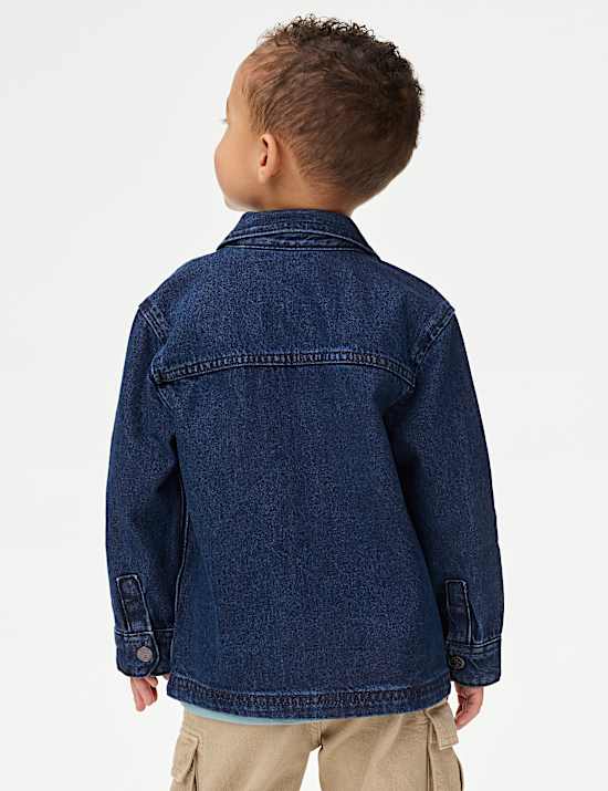 Pure Cotton Badged Denim Jacket (2-8 Yrs)