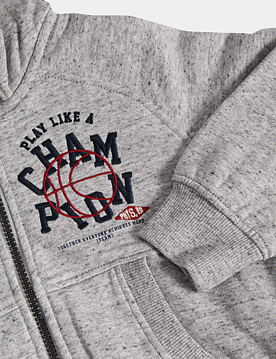 Αθλητικό φούτερ με κουκούλα και φερμουάρ από υψηλή περιεκτικότητα σε βαμβάκι (2-8 ετών)