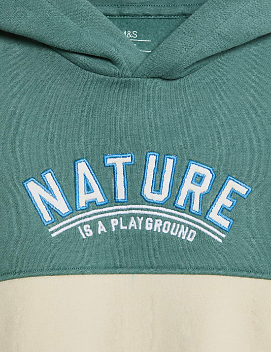 Cotton Rich Slogan Hoodie (2-8 Yrs)