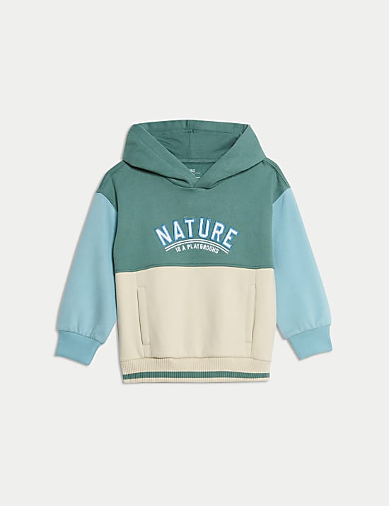 Cotton Rich Slogan Hoodie (2-8 Yrs)