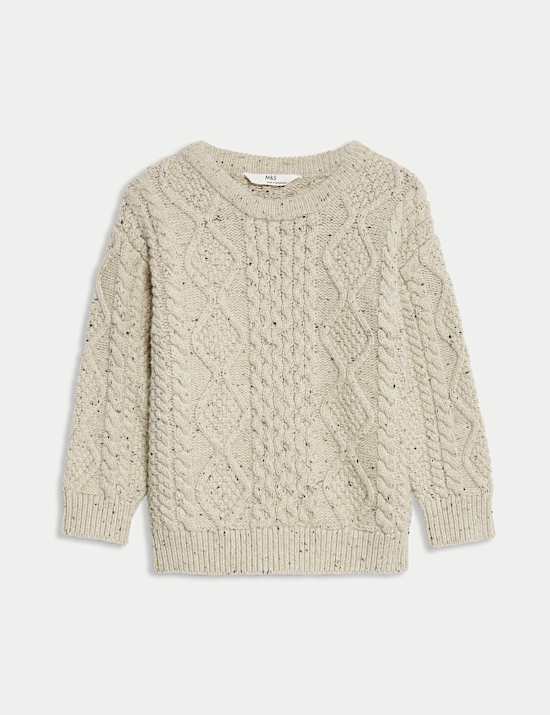 Cotton Rich Cable Knit Jumper (2-8 Yrs)