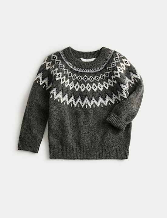 Jersey de punto con cuello redondo Fair Isle (18 meses-10 años)
