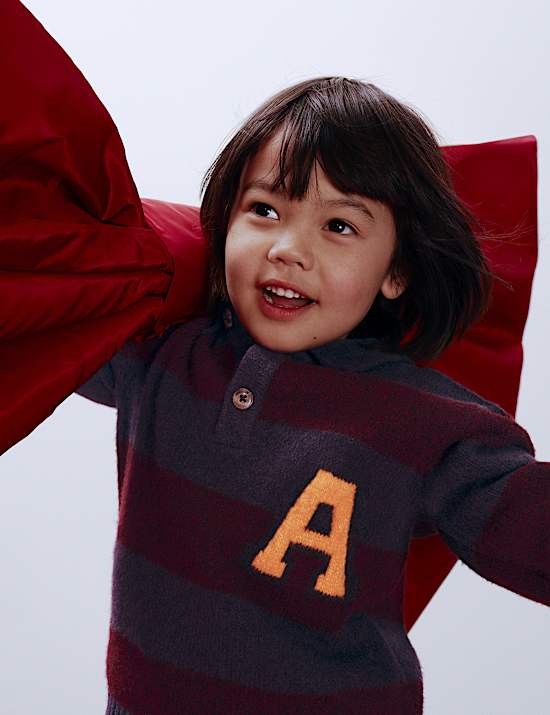 Pull de rugby en maille à rayures (du 2 au 10 ans)