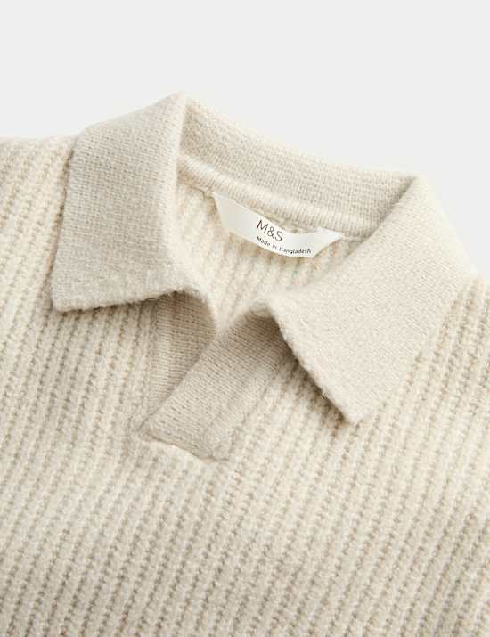 Cotton Blend Knitted Collared Jumper (2-8 Yrs)
