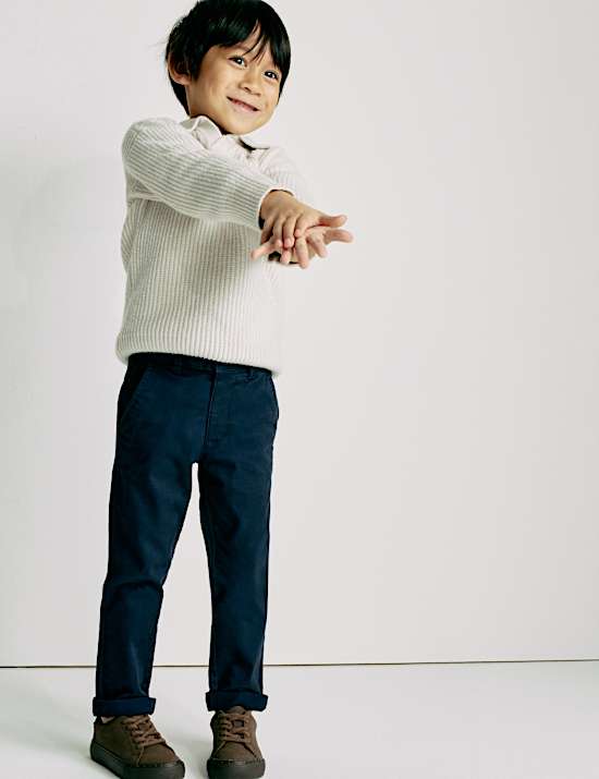 Cotton Blend Knitted Collared Jumper (2-8 Yrs)