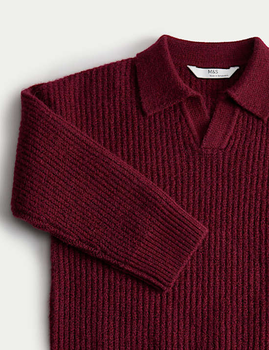Cotton Blend Knitted Collared Jumper (2-8 Yrs)