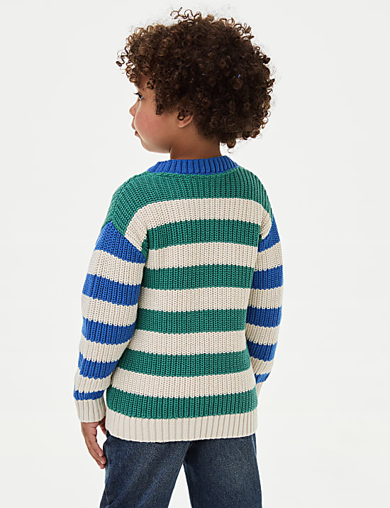 Pure Cotton Striped Knitted Jumper (2-8 Yrs)