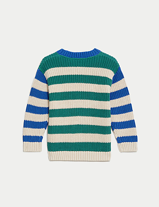 Pure Cotton Striped Knitted Jumper (2-8 Yrs)
