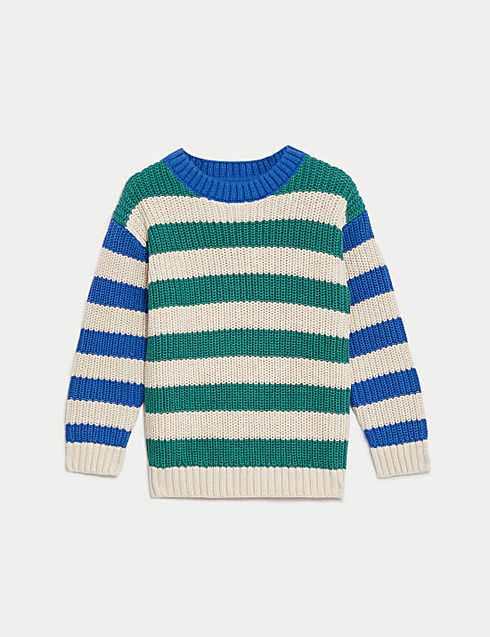 Pure Cotton Striped Knitted Jumper (2-8 Yrs)