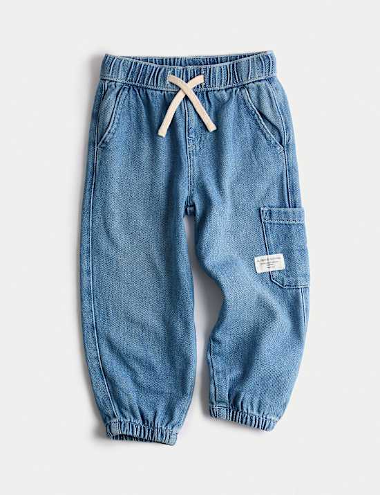 Jeans denim informales cargo (2-8 años)