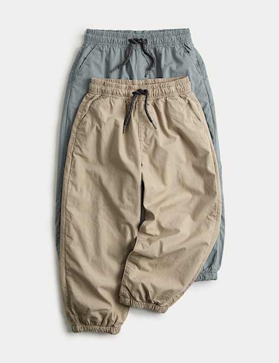 2 Pack Cotton Rich Pull On Trousers (2-8 Yrs)