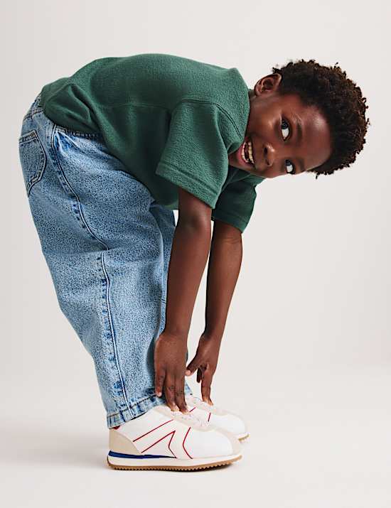 Jeans de pernera ancha 100 % algod&oacute;n (2-8 a&ntilde;os)