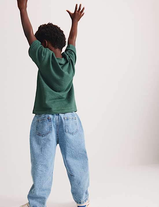 Jeans de pernera ancha 100 % algod&oacute;n (2-8 a&ntilde;os)