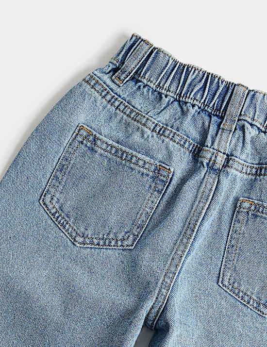 Jeans de pernera ancha 100 % algod&oacute;n (2-8 a&ntilde;os)