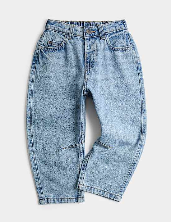 Jeans de pernera ancha 100 % algod&oacute;n (2-8 a&ntilde;os)