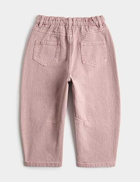 Pure Cotton Barrel Leg Jeans (2-8 Yrs)