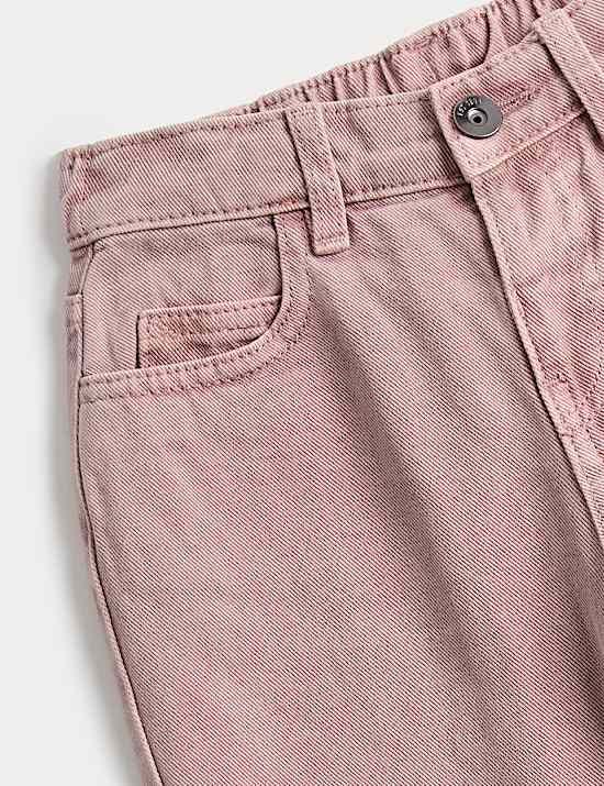 Pure Cotton Barrel Leg Jeans (2-8 Yrs)