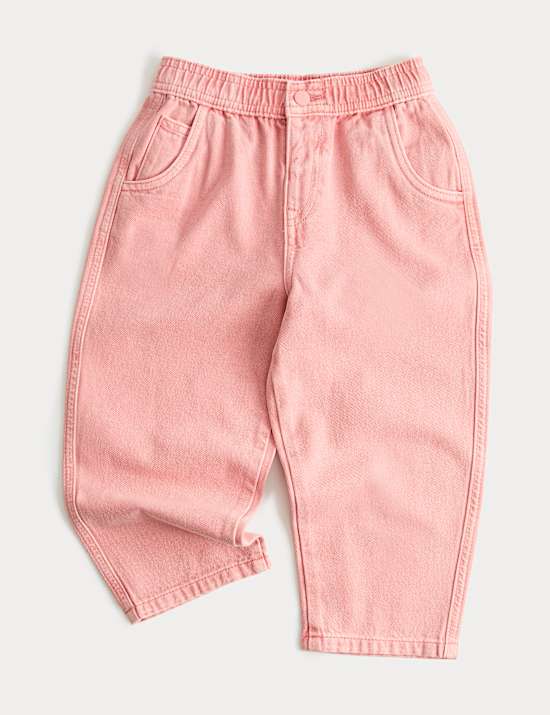 Pure Cotton Barrel Leg Jeans (2-8 Years)