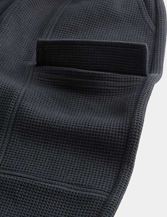 Pure Cotton Waffle Cargo Joggers