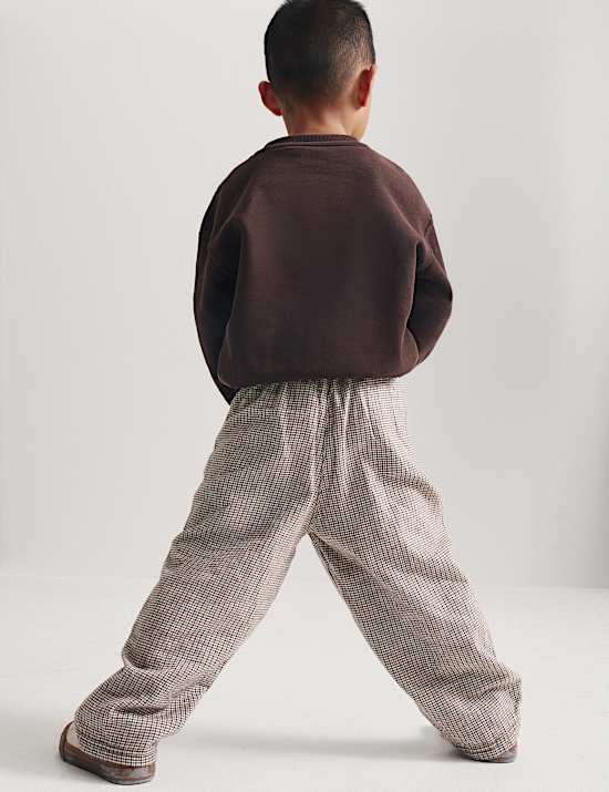 Pure Cotton Checked Trousers (2-8 Yrs)