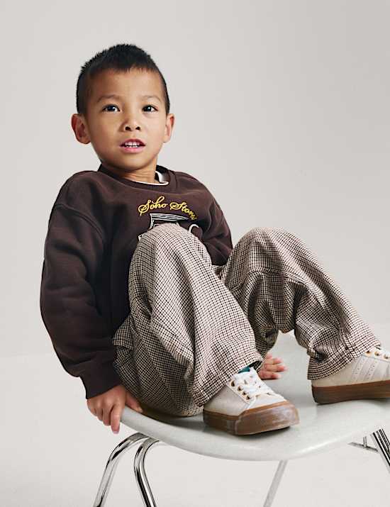 Pure Cotton Checked Trousers (2-8 Yrs)