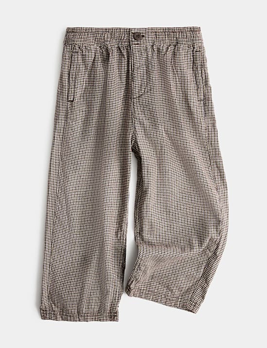 Pure Cotton Checked Trousers (2-8 Yrs)