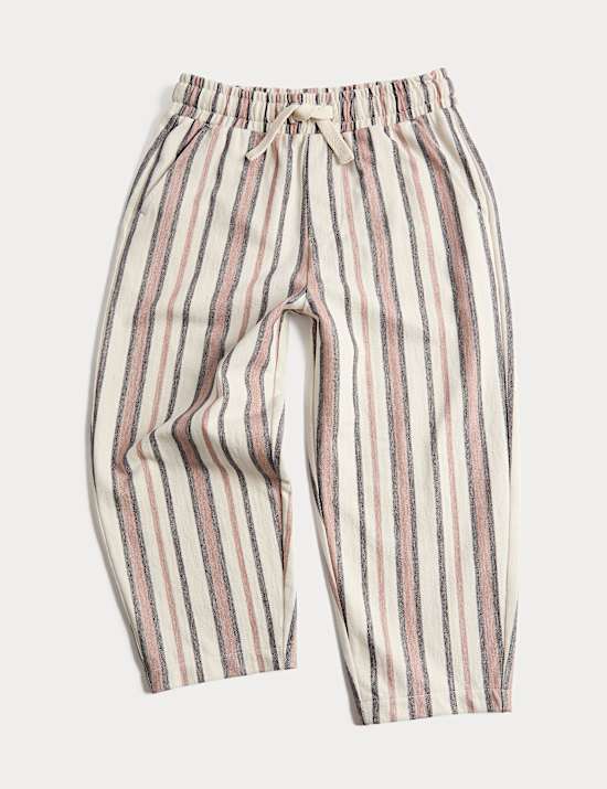 Pure Cotton Textured Striped Trousers (2-8 Yrs)