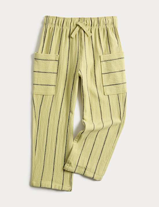 Pure Cotton Textured Striped Trousers (2-8 Yrs)