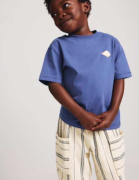 Pure Cotton Textured Striped Trousers (2-8 Yrs)
