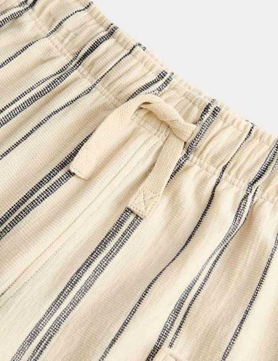 Pure Cotton Textured Striped Trousers (2-8 Yrs)