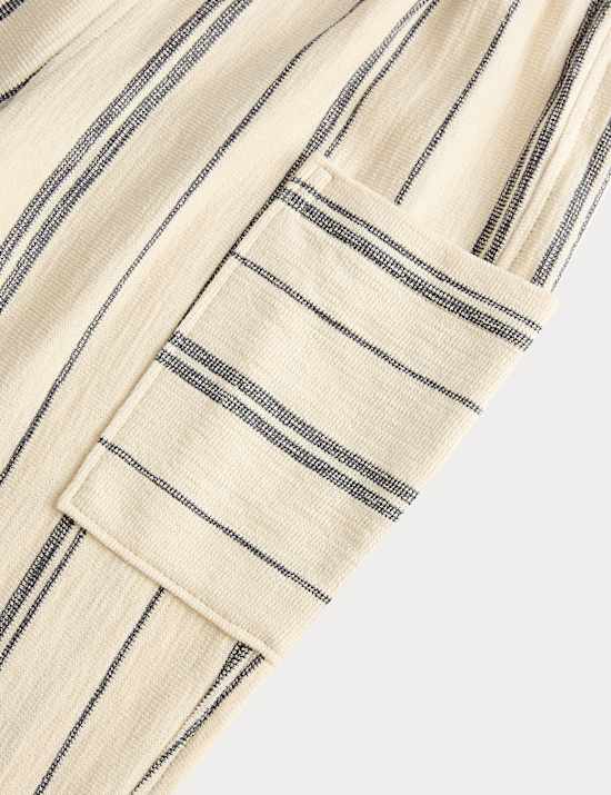 Pure Cotton Textured Striped Trousers (2-8 Yrs)