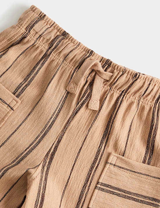 Pure Cotton Textured Striped Trousers (2-8 Yrs)