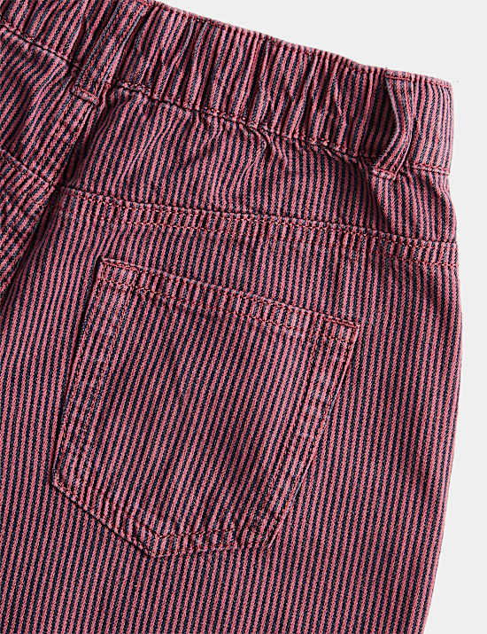 Pure Cotton Denim Striped Barrel Leg Jeans (2-8 Yrs)