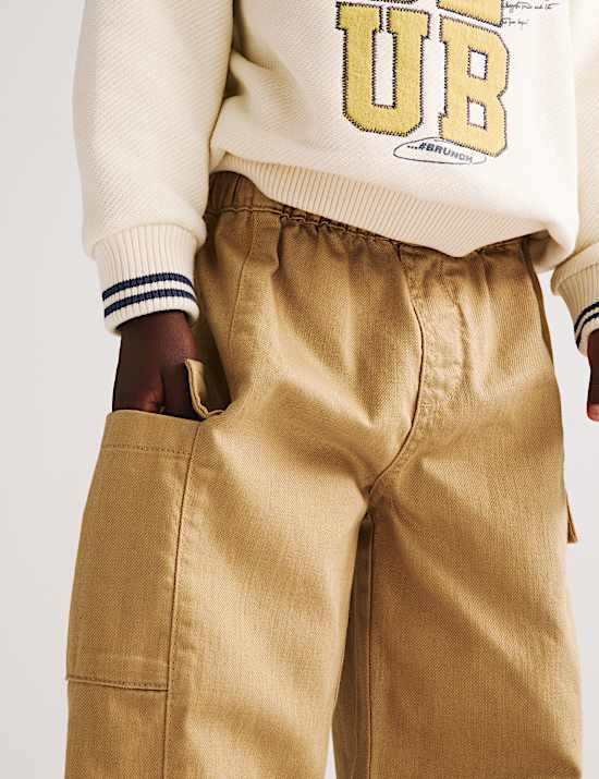 Cotton Rich Pull On Cargo Trousers (2-8 Yrs)